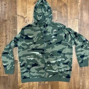 Nike Full Zip Camo Hoodie Sweatshirt - XXL